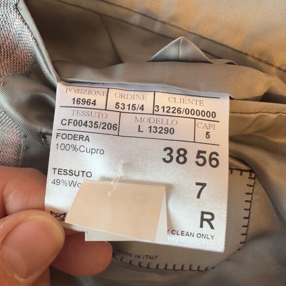 NWT Canali Men’s Wool Silk Linen Plaid Sport Coat Blazer Size 56R US 46R Luxury - Picture 8 of 12